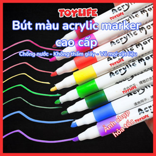  Bút màu acrylic marker 60 màu cao cấp bút vẽ acrylic marker chống nước bút sơn acrylic vẽ trên mọi chất liệu TOYLIFE 