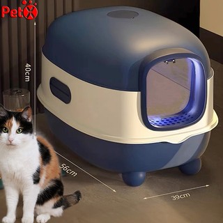  Nhà vệ sinh mèo cỡ lớn nhà cát cho mèo đi vệ sinh đèn UV cực tím diệt khuẩn PetX 