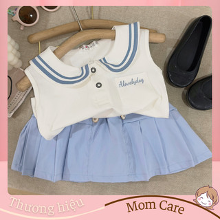 TT468 Set áo polo thủy thủ và chân váy kaki - MOMCARE