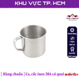 Ca, cốc uống nước có quai, chất liệu inox 304, đường kính 7cm - tiện dụng, siêu bền