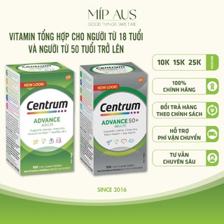 Vitamin tổng hợp cho người lớn và người trên 50 tuổi - Centrum Advance, Centrum Advance 50+