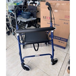 Khung tập đi, xe đẩy 4 bánh, có phanh tay, giỏ đựng, ghế ngồi Lucass W14/ W914