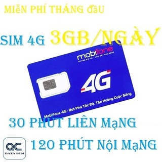 Sim 4G mobifone 90GB miễn phí tháng đầu