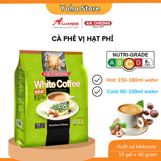Cà Phê Trắng Hạt Phỉ 4 Trong 1 Aik Cheong (15 Gói x 40g)- nhập khẩu từ Malaysia