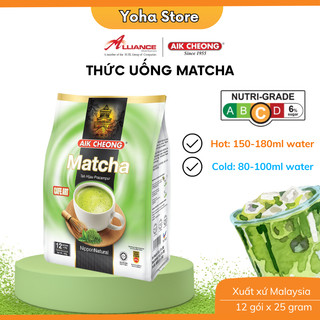 Trà Sữa Vị Trà Xanh Aik Cheong Matcha Café Art (12 Gói x 25g) - nhập khẩu Malaysia