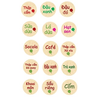 Tem nhân trung thu 1 tờ 128 tem dán nhân bánh trung thu