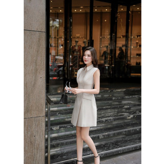 D.CHIC Váy vai chờm cổ đức vạt lệch MS: 2813610