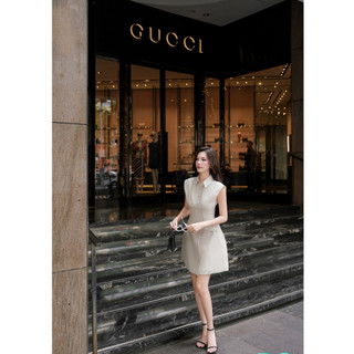 D.CHIC Váy vai chờm cổ đức vạt lệch MS: 2813610