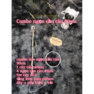 Combo tự lên diều mini Ngọn cần câu 90cm đổ xuống