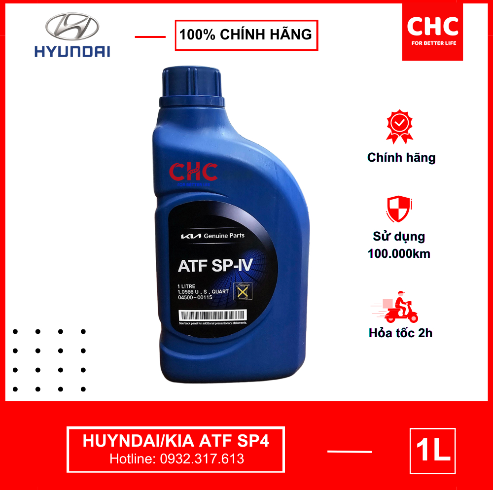 Dầu số tự động Hyundai, Kia ATF SP4 IV, phù hợp xe Huyndai Santafe, Tucson, Elantra, dòng xe KIA K5,