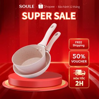 Chảo chống dính màu hồng, nồi điện đa năng gia dụng, nồi sữa bổ sung thức ăn cho bé 16cm