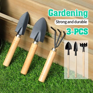 Bộ dụng cụ làm vườn trồng cây mini 3 món tiện dụng, combo bộ 3 món làm vườn cuốc xẻng trồng cây