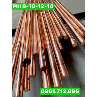 Thanh đồng đỏ , đồng đỏ đặc phi 8-10-12-14mm ; dài 1m