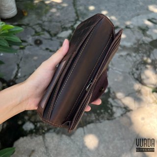 [ DA BÒ THẬT 100% ] VÍ DÀI DA BÒ CẦM TAY VD24
