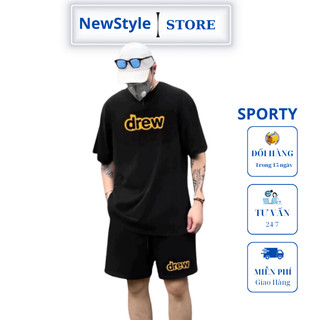 Bộ drew cộc nam nữ in logo 5d siêu cấp chất cotton cực đẹp đi chơi đi biển cực chất hot trend 2024