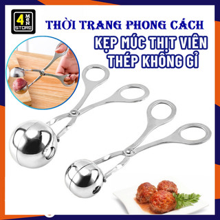 Cây kẹp làm thịt viên , làm mọc bằng thép không gỉ - dụng cụ làm thịt cá viên , nặn mọc tiện lợi