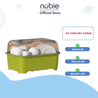 Hộp Đựng Bát đũa có nắp đậy, giá đựng đồ gia dụng lớn chống bụi, có giá thoát nước nhà bếp