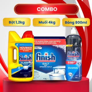 Combo Bột rửa bát finish + Muối rửa bát finish + bóng finish dành cho máy rửa bát