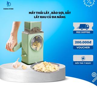 Máy Thái Lát , Bào Sợi, Xắt Lát Rau Củ Đa Năng Kèm 6 Lưỡi Dao Cắt - Thái Lát Bào Cắt Củ Quả