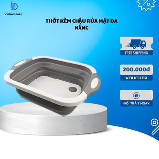 Thớt nhựa đa năng kiêm chậu rửa, rổ đa năng, thớt siêu tiện dụng 3 in 1 cho nhà bếp