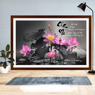 Tranh đính đá Cha Mẹ LV585 (90x60cm) - tranh chưa đính đá