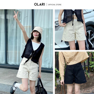 Quần đùi kaki nữ ống rộng olari lật lai - ol471 - kelly short
