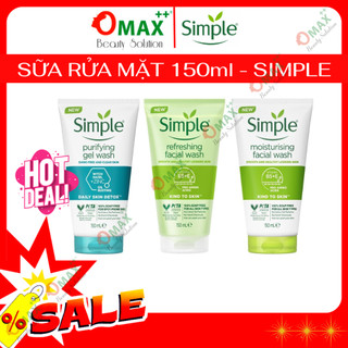 Sữa Rửa Mặt SIMPLE 150ml Mẫu Mới - Làm Sạch - Giúp Dưỡng Ẩm - Giảm Bóng Nhờn - Trông Khỏe & Mịn Màng