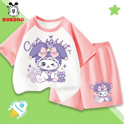 Bộ đồ cộc phối cho bé BOBDOG set quần áo chất liệu cotton in hình cute dễ thương cho bé