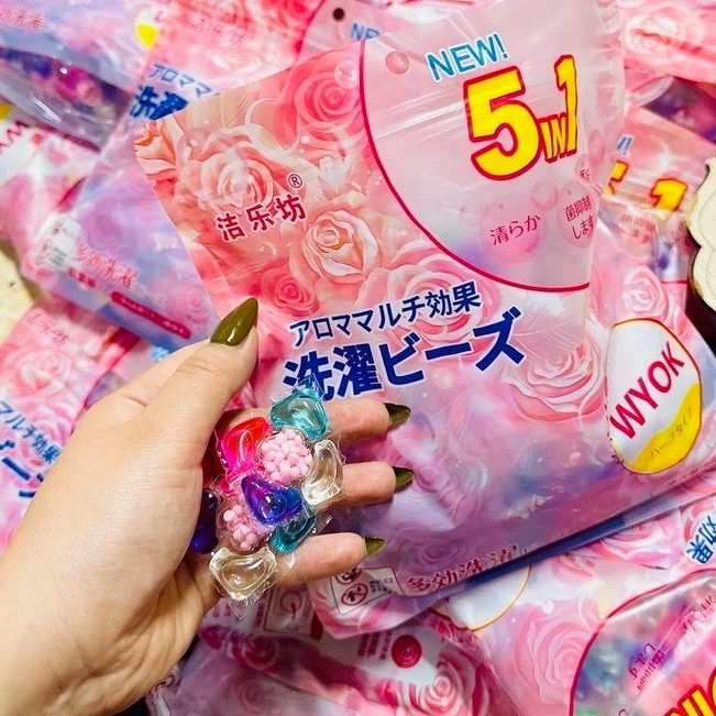 Viên Giặt Thơm Quần Áo 5in1 Túi Viên Giặt Tiện Lợi Đánh Bay Mọi Vết Bẩn Lưu Hương Dài Lâu Giặt Máy Và Giặt Tay