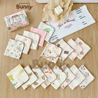 Set 6 khăn sữa cho bé xô muslin organic Mingo Bunny 2 lớp dày dặn thấm hút kháng khuẩn mềm mịn
