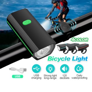 Đèn xe đạp thể thao siêu sáng có còi sạc usb chống nước, đèn led xe đạp thể thao nhiều màu sắc