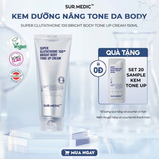 Kem Nâng Tone Da Toàn Thân SURMEDIC Super Glutathione 100TM Bright Body Tone Up Cream 150ml