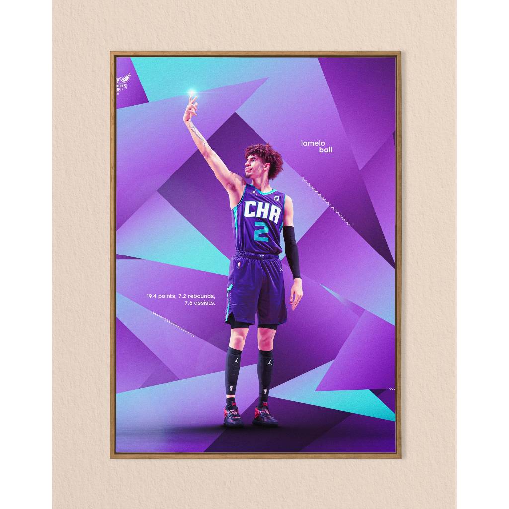 Basketball Poster ⭐️ Tranh : Lamelo Ball Poster - Tranh Treo Tường - Wall Decor - FreeShip