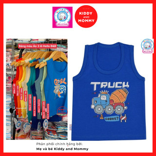 Đủ size 1-10 bé trai/ bé gái từ 6-29kg áo 3 lỗ màu hello b&b