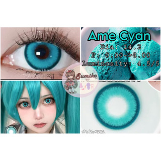 Ame Cyan(cận ib shop ạ): Kính áp tròng/ lens cosplay màu xanh ngọc Miku cao cấp sử dụng1 năm