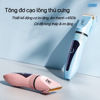 Tông đơ cạo lông thú cưng, lược chải lông thú cưng có 33 răng, tiếng ồn thấp, tông đơ sạc pin tiện dụng cho chó mèo