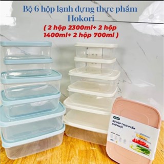 Bộ 30 Hộp đựng thực phẩm Hokori 750ml,1400ml, 2300ml bảo quản thực phẩm để tủ lạnh siêu tiện lợi