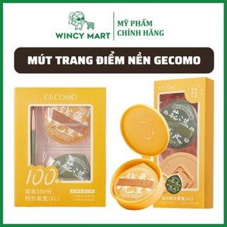   CAO CẤP  Set Combo Mút - Cọ Trang Điểm Nền Gecomo Size XL Bột Puff Box Marshmallow Siêu Mềm Kèm Hộp - Wincy Mart 