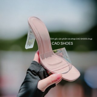 Guốc / Dép (Fom nhỏ tăng 2 size) quai mica trong siêu hot 9p - V40 cao shoes