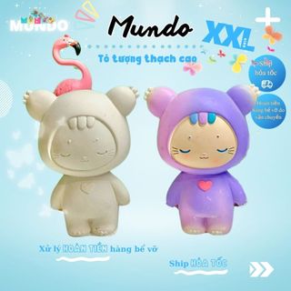 Tượng tô màu size xxl thỏ melody, tượng thạch cao mundo