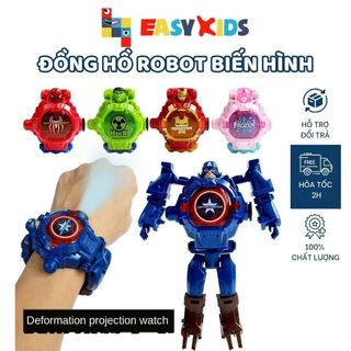 Đồng hồ điện tử trẻ em rô bốt biến hình có máy chiếu hình