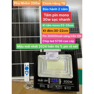 Đèn Pha Led Năng Lượng Mặt Trời 200w Chính Hãng TYS vỏ nhôm chống nước IP68