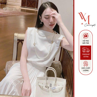 YM Concept Sét Áo Cổ Thuyền + Chân Váy Xếp Ly Dáng Dài Sang Trọng - D0905