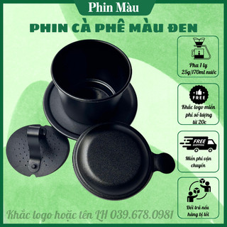 Phin nhôm pha cà phê màu đen,phin cafe anod màu đen black khắc tên hoặc logo theo yêu cầu