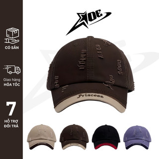 (Có sẵn) AOE STUDIO - Mũ lưỡi trai nam nữ Y2K chât liệu nón kết kaki phối line rách trơn phong cách Hàn Quốc cá tính