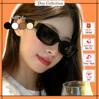 Kính mát unisex nam nữ, Kính râm cao cấp gọng nhựa phối chữ V kim loại phong cách Âu Mỹ - Carl Fitow - Mã MK049