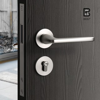 KHÓA TAY GẠT cửa gỗ,cửa nhựa, cửa nhôm, cửa sắt - KHÓA CỬA HỢP KIM Trắng inox