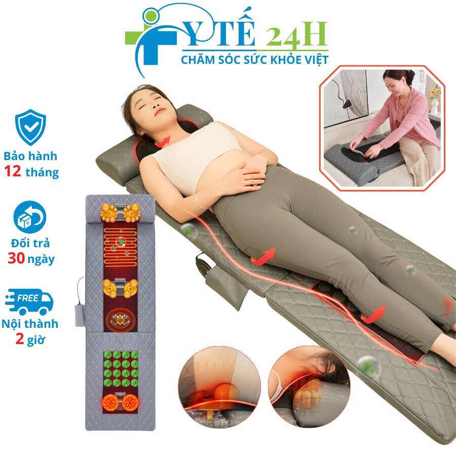 Đệm Massage Toàn Thân Trị Liệu Beame BM-N94, Xoa Bóp Đảo Chiều, Rung Chườm Nóng Thảo Dược