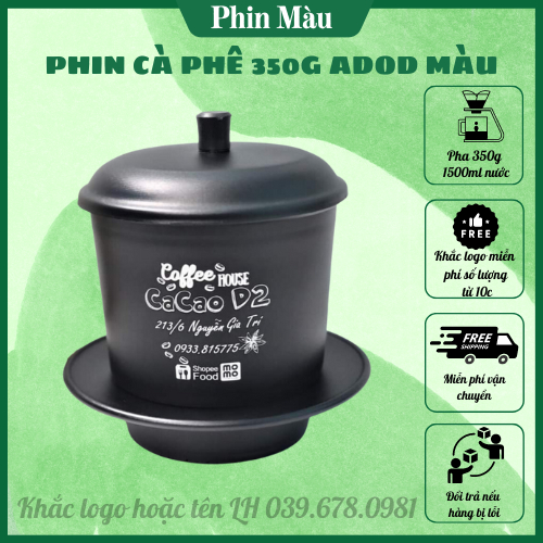 Phin cafe lớn mạ màu pha 350g bột cà phê