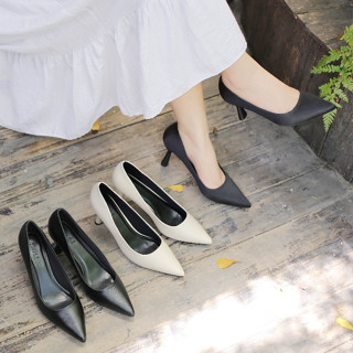 Giày Gót Nữ EMYLI Mũi Nhọn Da Da Mềm Cao 7p VNXK